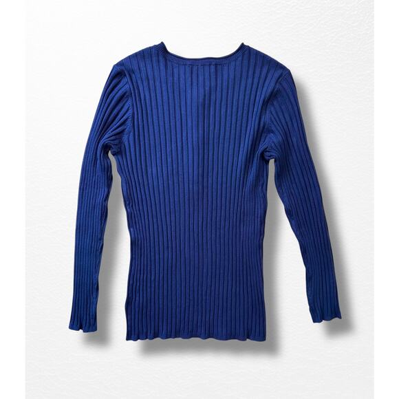 Coldwater Creek Ribbed Henley Sweater, Size M Petite - Picture 3 of 11